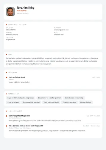 Muhasebeci Cv Örnekleri cv indir